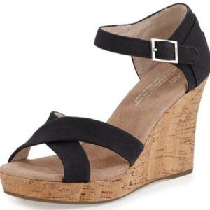 Toms Cork Wedge Sandals Sz 7